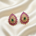 Ruby Emerald Kamalam Stud Earrings