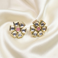 Polki Kundan Floral Stud Earrings