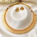 Arhoha Gold PlatedTraditional South Indian Design Lakshmi Coin Necklace Set Kerala Onam mala