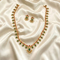 Traditional Green Palakka Long Haram Necklace Set