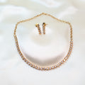 Diamond Replica Gold Plated Tennis Necklace Set
