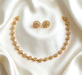 Diamond Replica Gold Plated Floral Necklace Set