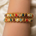 Oval Navaratna Bangle Set