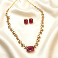 Cluster Ghungroo Gemstone Necklace Set