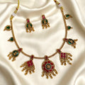 Arhoha Antique Gold Kemp Palakka Lakshmi Chain Necklace Set.