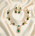 Green AD Bird Gold Plated Victoria Partywear Necklace Set