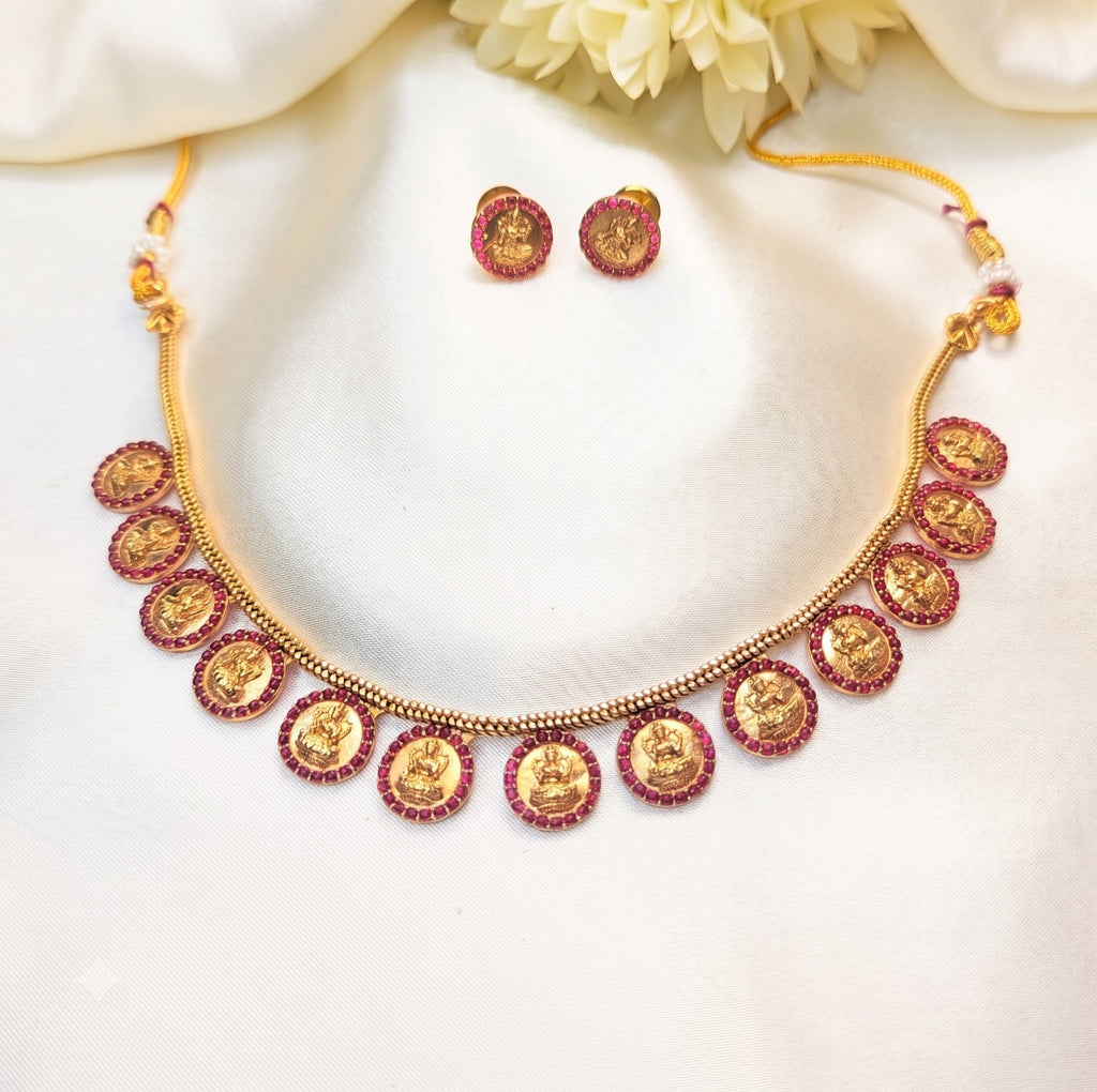 Lakshmi Design Coin Chain Necklace Set