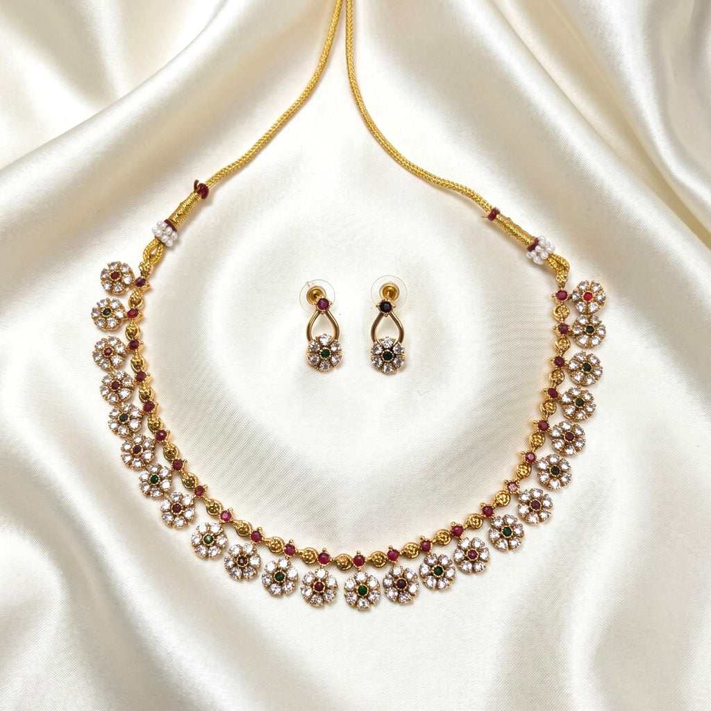 Floral Kemp Simple Necklace Set