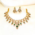 Gemstone Diamond Replica Partywear Necklace Set