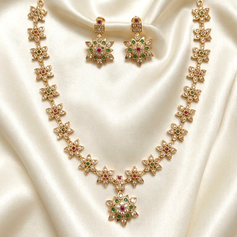 Micro Gold plated nakshatra pendant necklace attigai set traditionl arhoha jewels