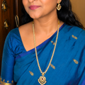 Traditional AD Pearl Long Haram Necklace Set