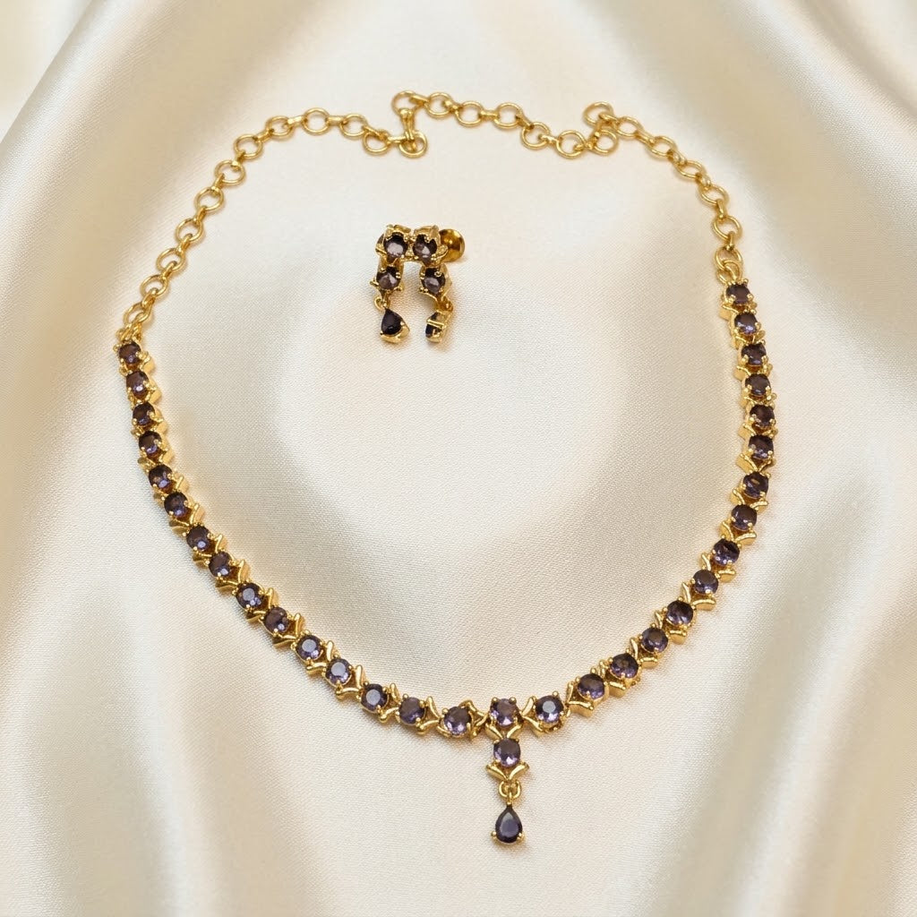 Gemstone Replica AD Drop Necklace Set