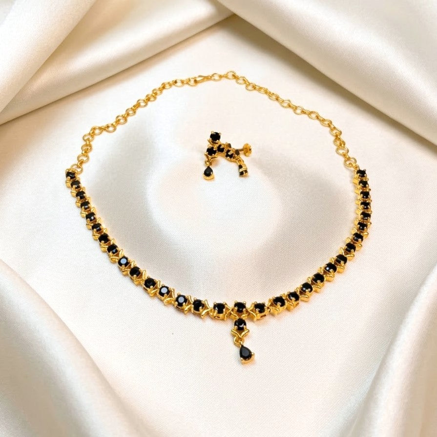 Gemstone Replica AD Drop Necklace Set