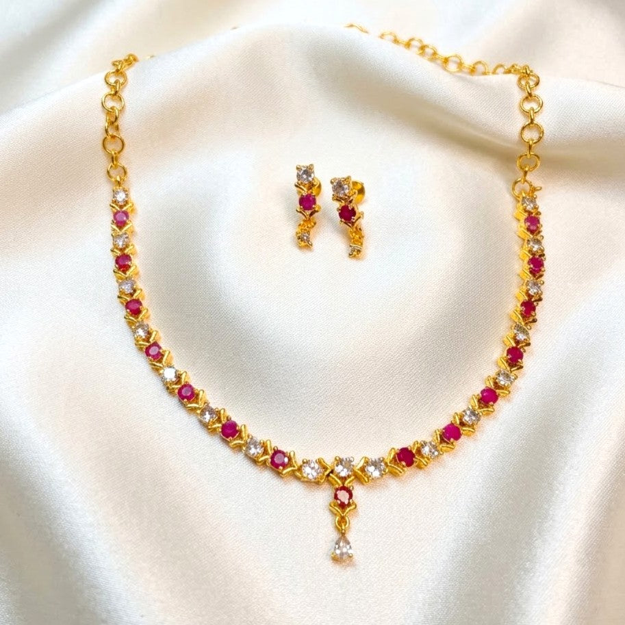 Gemstone Replica AD Drop Necklace Set