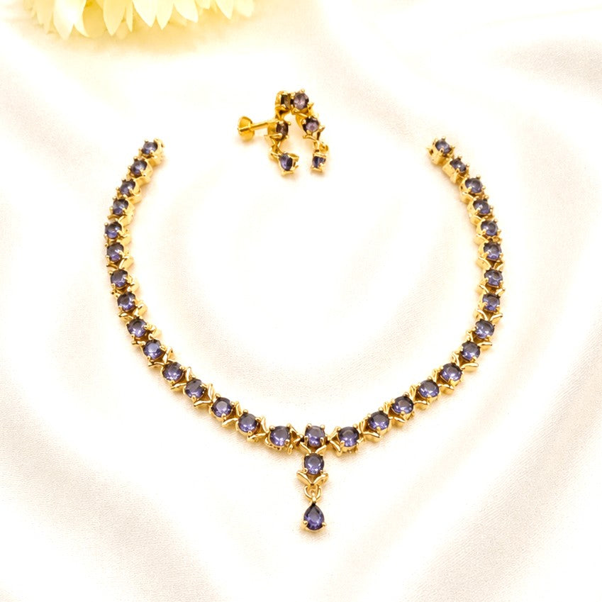Gemstone Replica AD Drop Necklace Set
