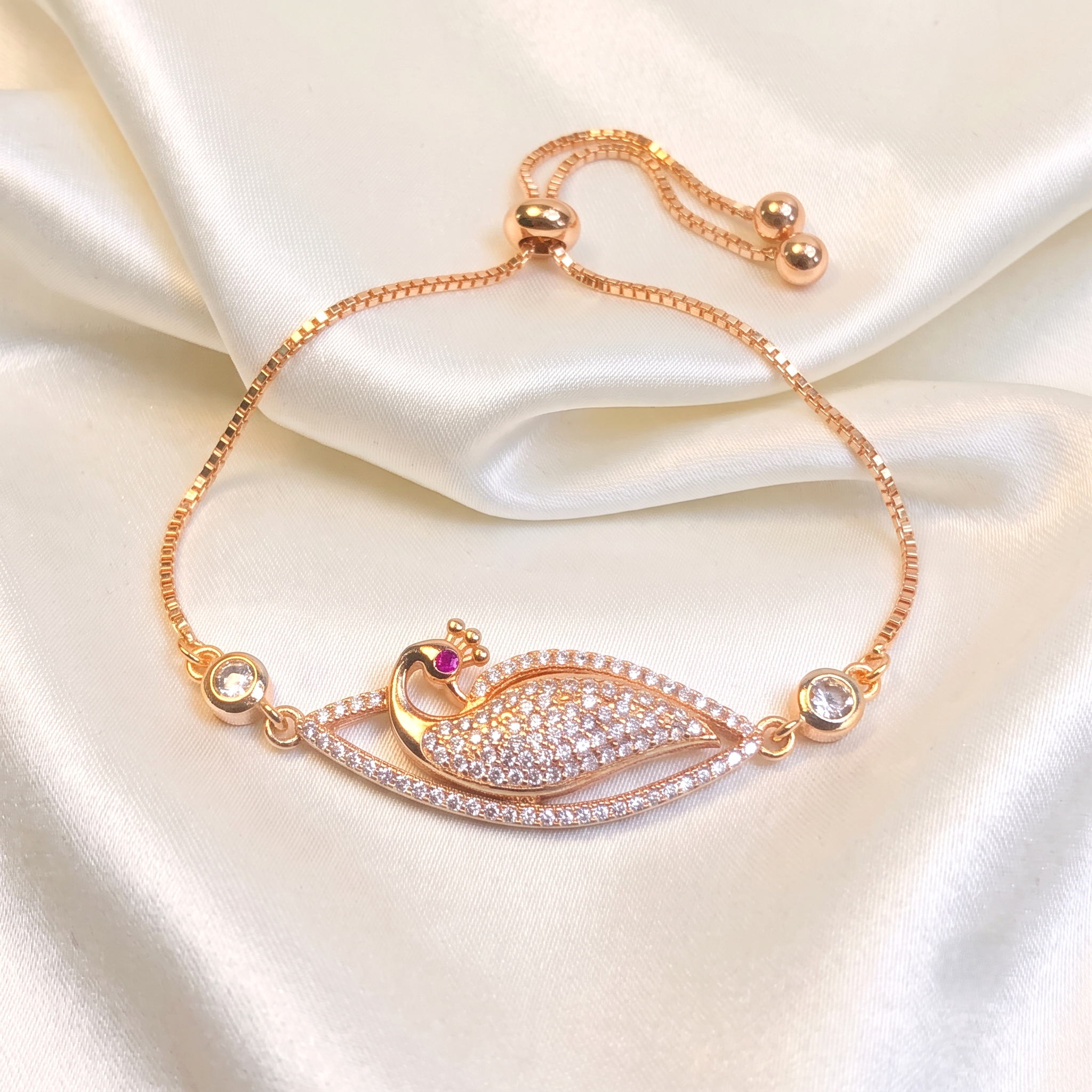 Rose Gold American Diamond Slider Bracelet