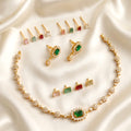 Gemstone Changeable AD Necklace Set