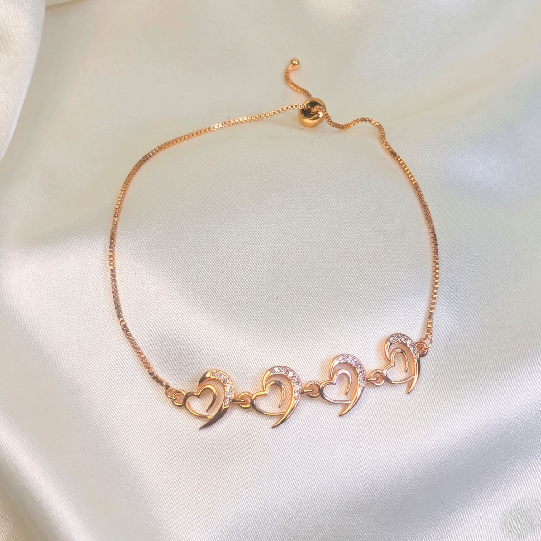 Rose Gold American Diamond Slider Bracelet