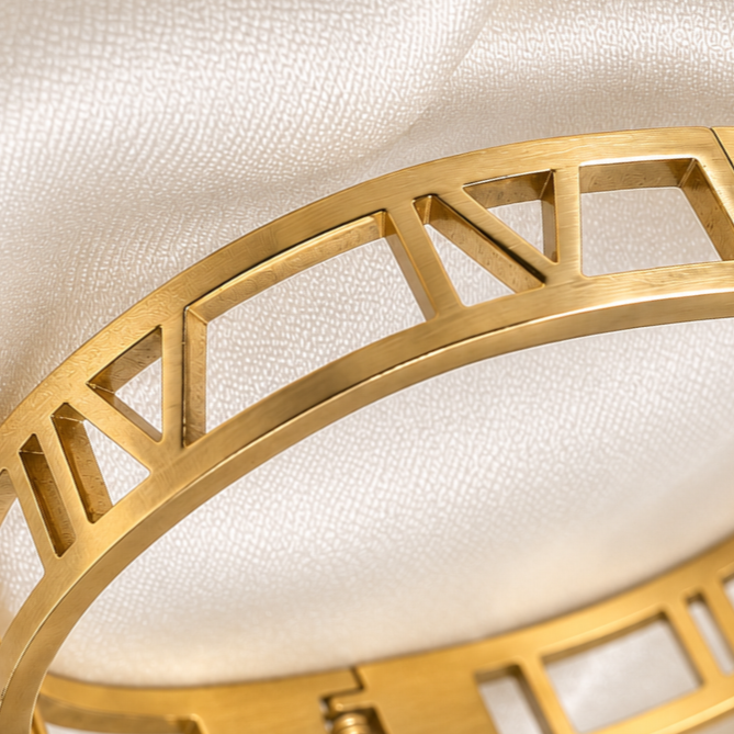 Anti-Tarnish Unisex Matte Gold Roman Bangle Bracelet