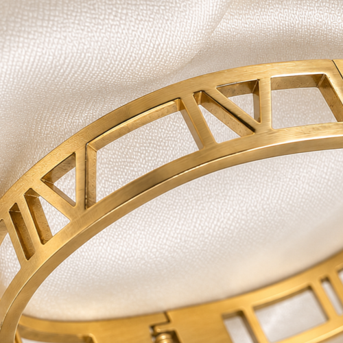 Anti-Tarnish Unisex Matte Gold Roman Bangle Bracelet