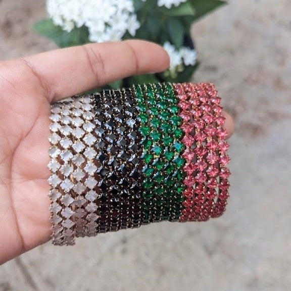 Crystal Stone Studded Partywear Bangle Set