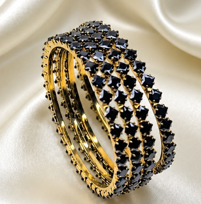 Crystal Stone Studded Partywear Bangle Set