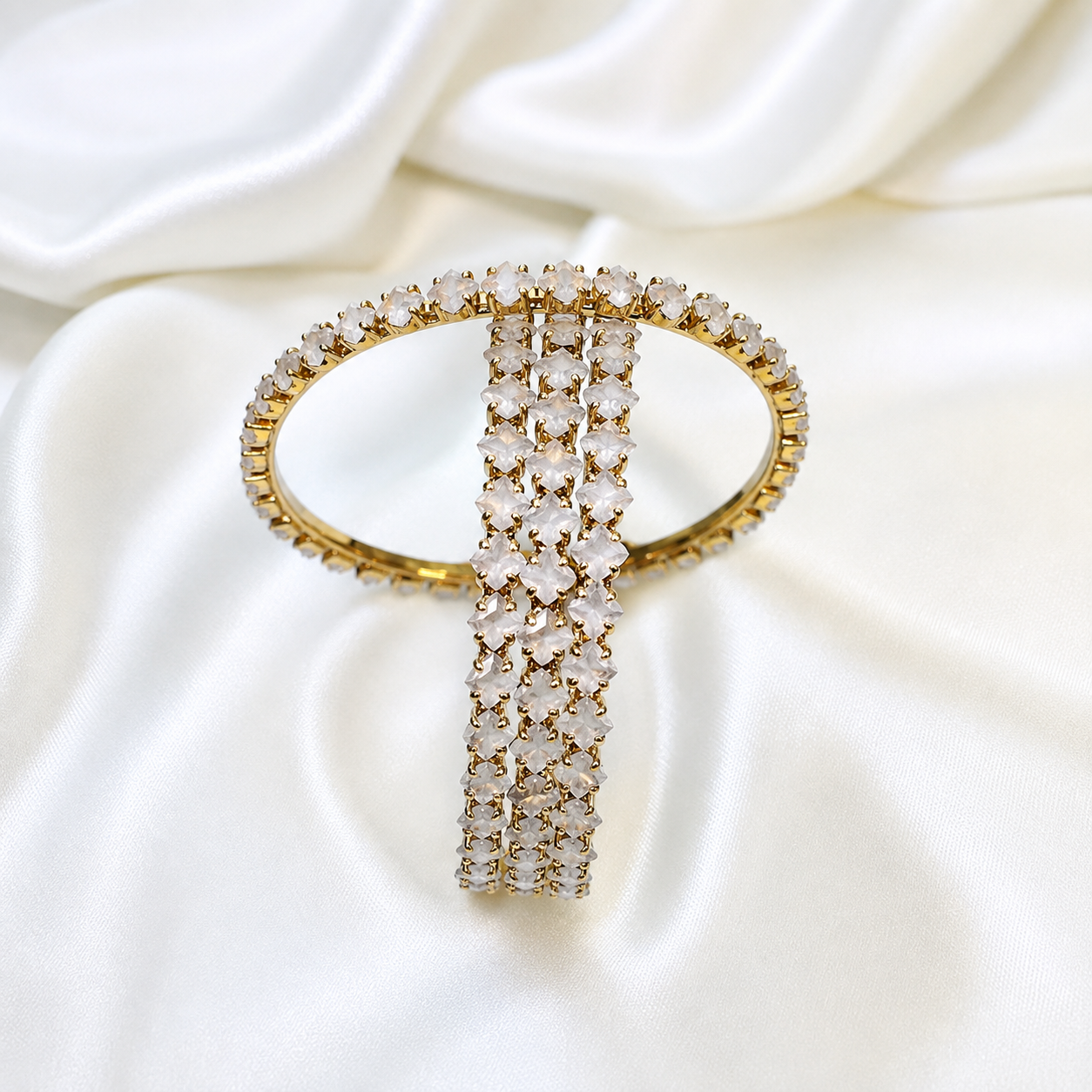 Crystal Stone Studded Partywear Bangle Set