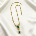Drop Gemstone AD Pendant Chain