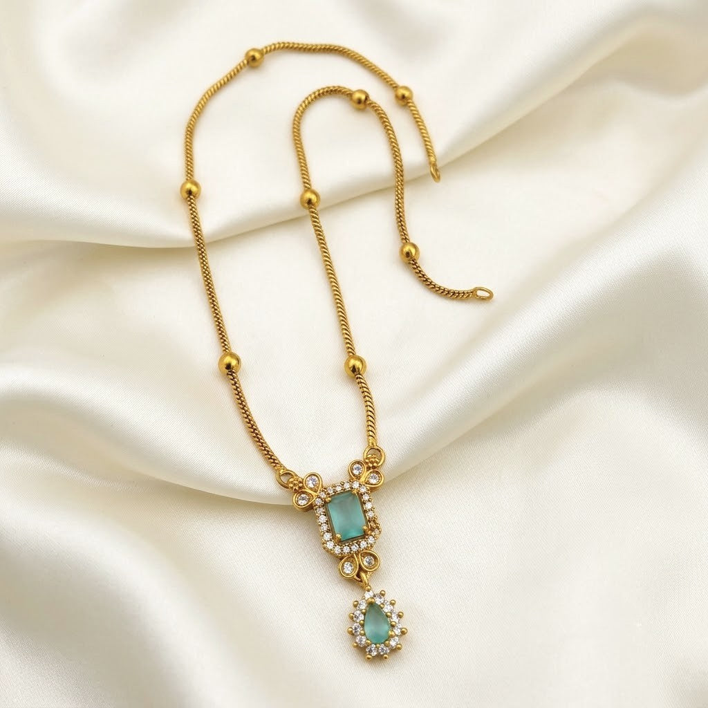Arhoha Simple American Diamond Pendant Chain
