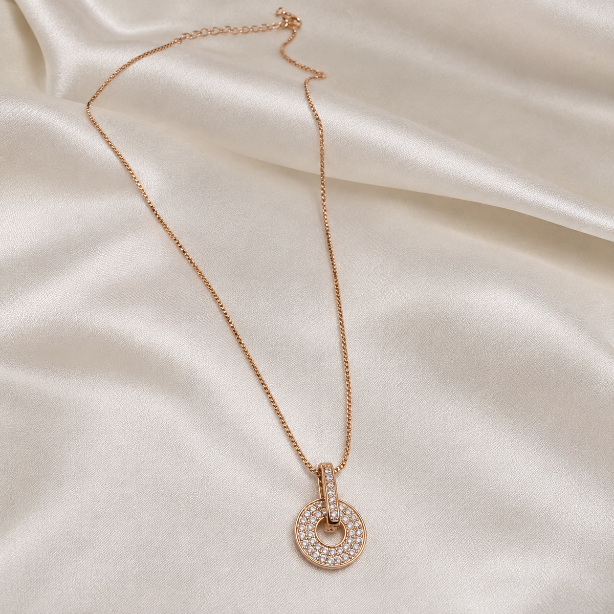 Rose Gold American Diamond Pendant Chain
