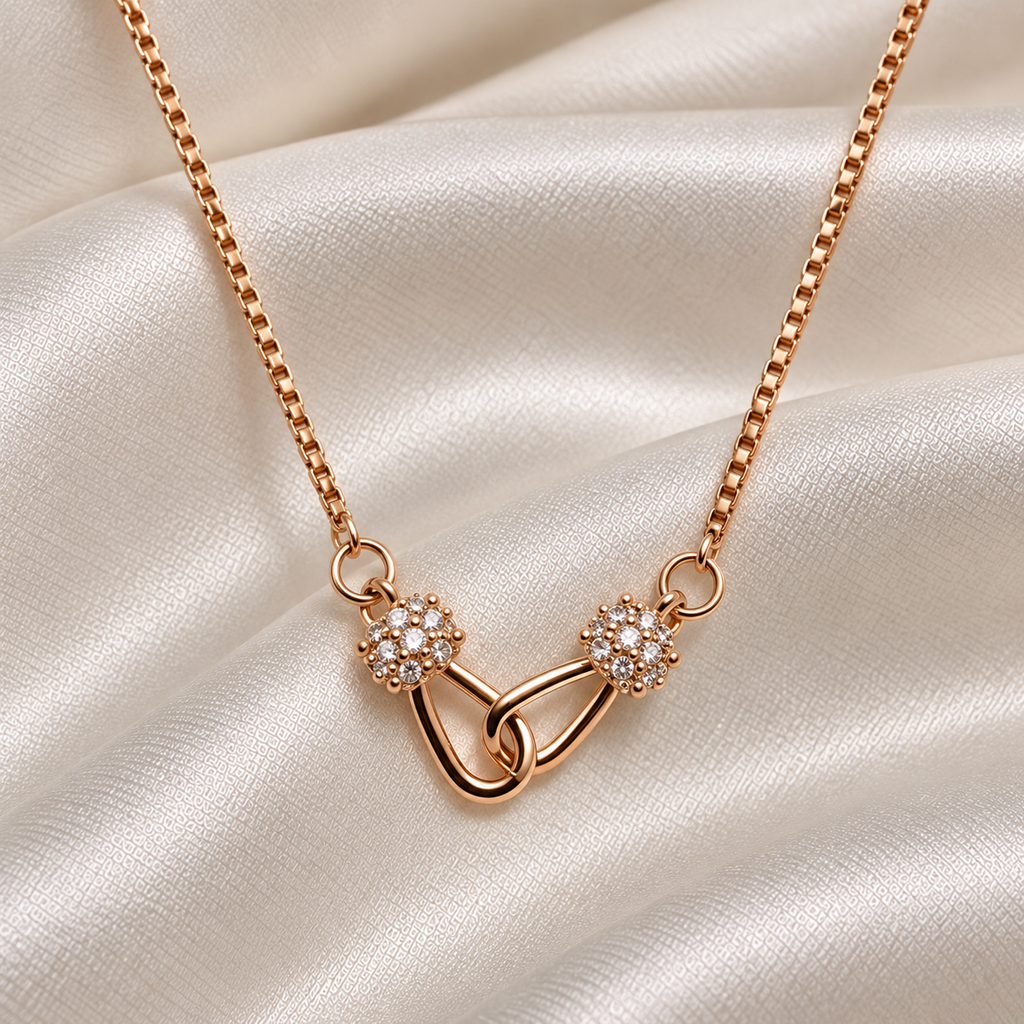 Rose Gold Interlock Infinity AD Pendant Chain