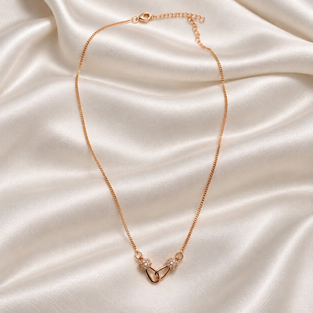 Rose Gold Interlock Infinity AD Pendant Chain
