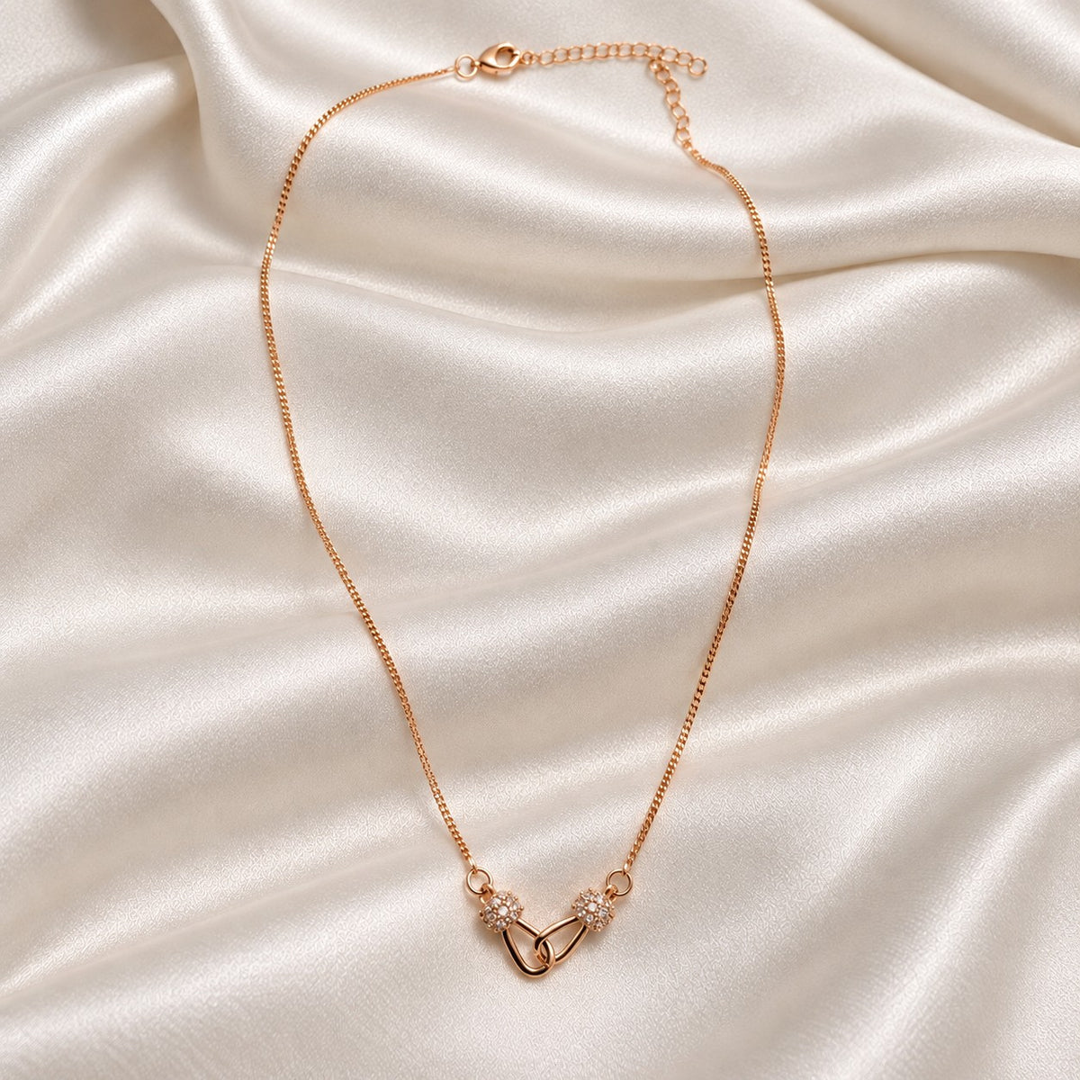 Rose Gold Interlock Infinity AD Pendant Chain