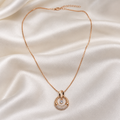 Rose Gold Circle American Diamond Pendant Chain