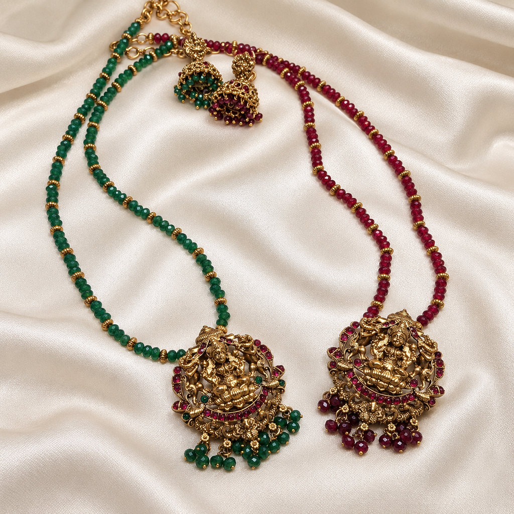 Nagas Lakshmi Crystal Bead Necklace Set