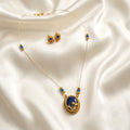 Floral Pendant Invisible Chain Necklace Set