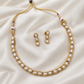 Antique Gold Gemstone Simple Necklace Set