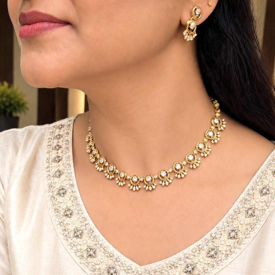 Circle Diamond Replica Necklace Set