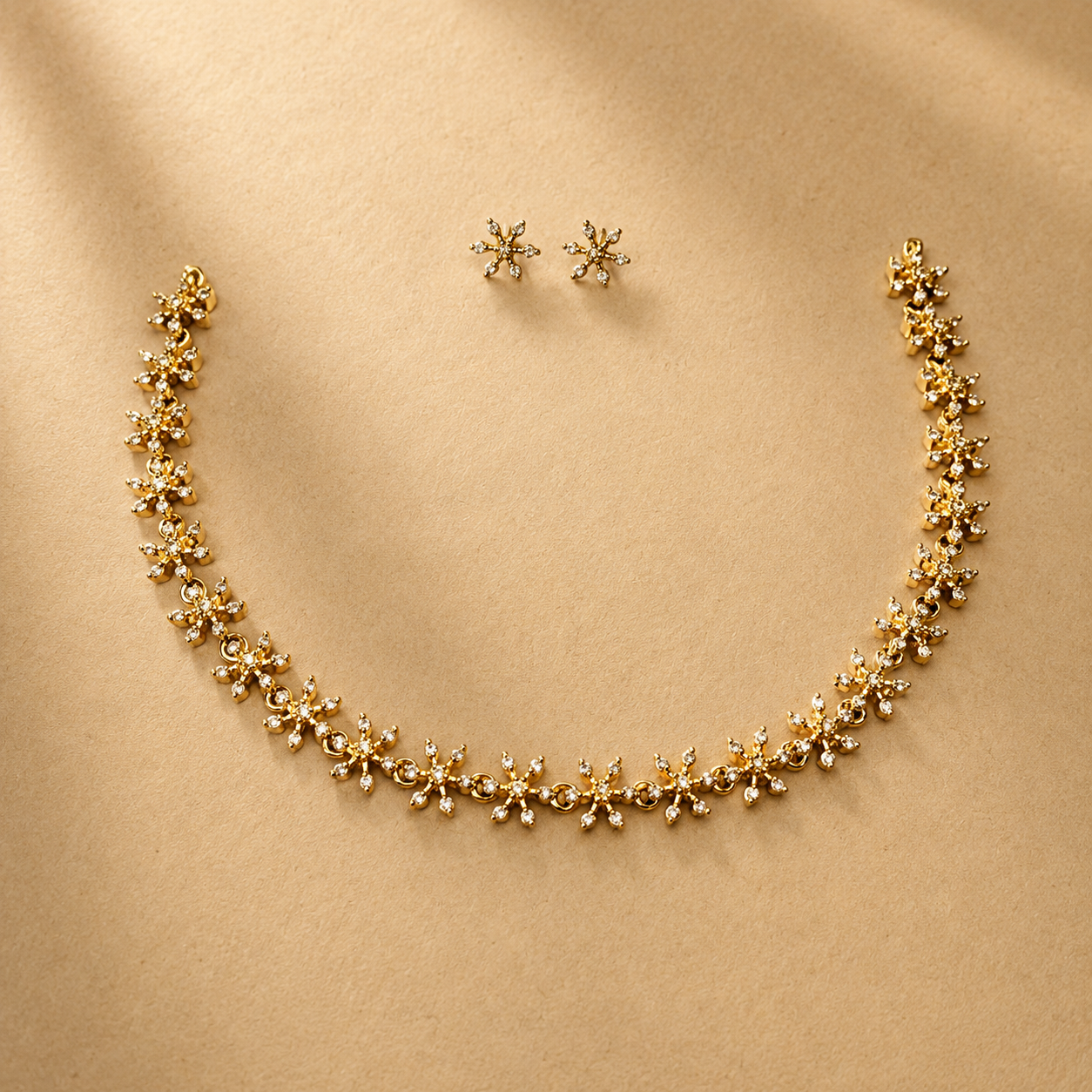 Nakshatra Diamond Replica Simple Necklace Set