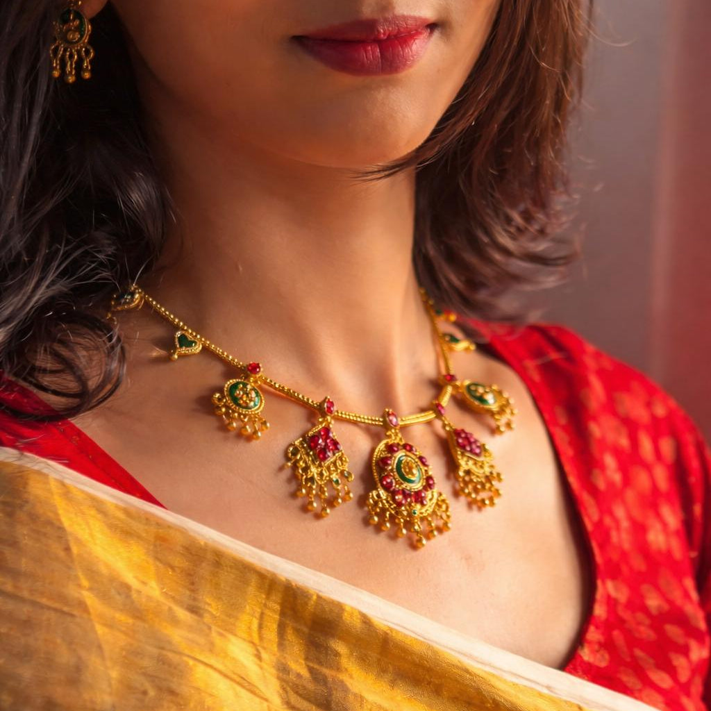 Kemp Palakka Lakshmi Chain Necklace Set