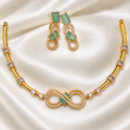 Green Aventurine Infinite Hasli Necklace Set