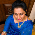 Matte Gold Floral Lakshmi Necklace Set