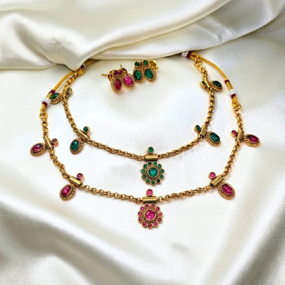 Simple Kemp Chain Necklace Set