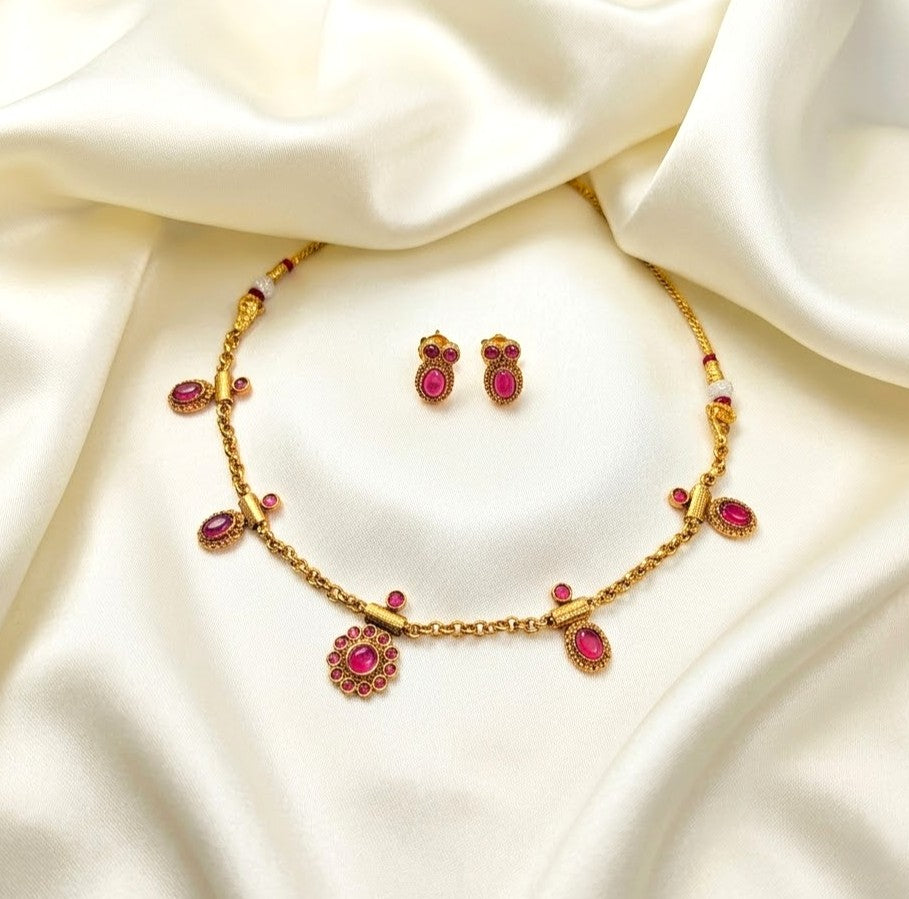 Simple Kemp Chain Necklace Set