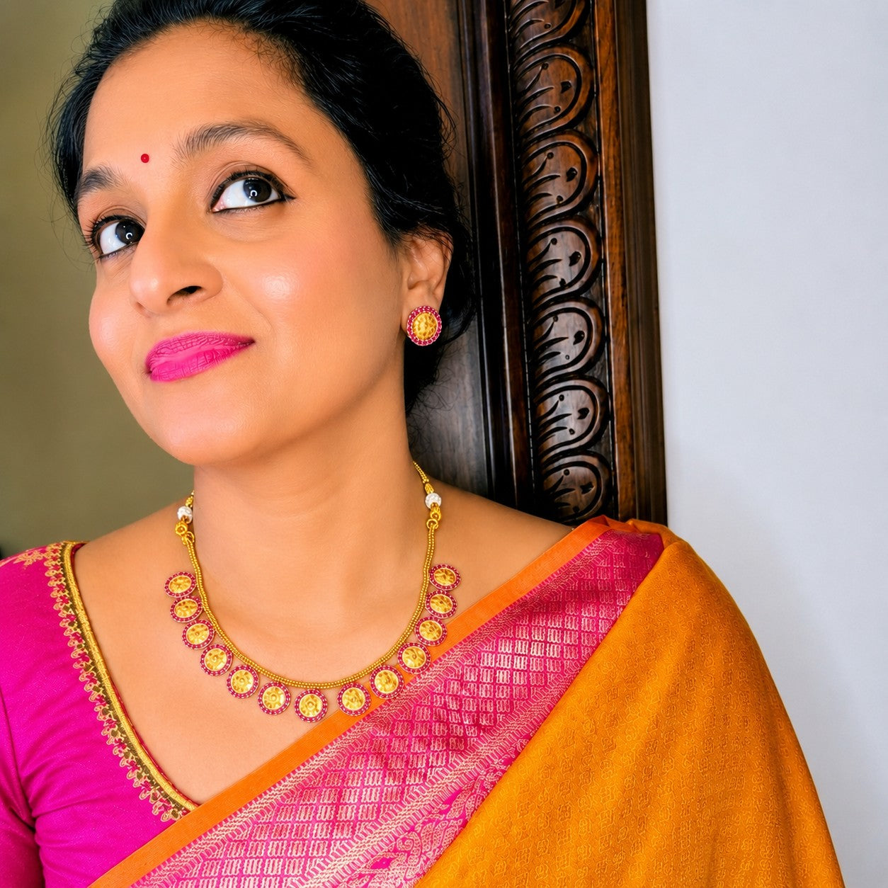 Lakshmi Design Coin Chain Necklace Set