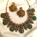 Temple Design Kemp Lakshmi Coin Necklace Set