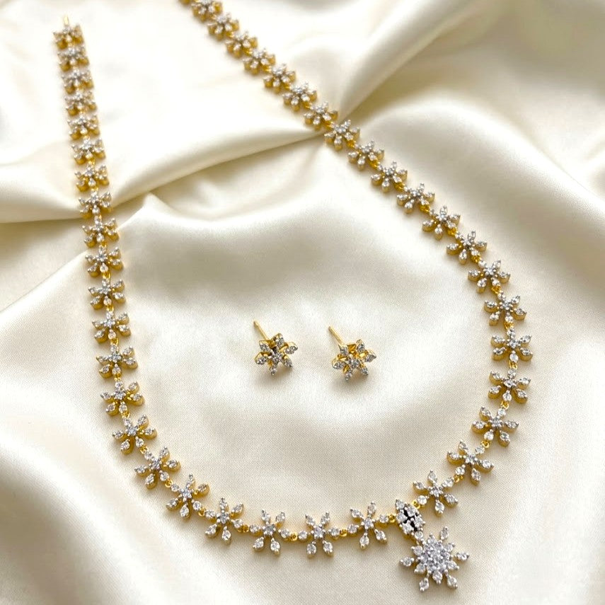 Nakshatra Diamond Replica Long Necklace Set