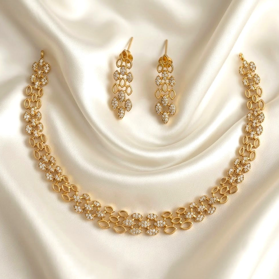 Diamond Replica Partywear Necklace Set Arhoha Kushals