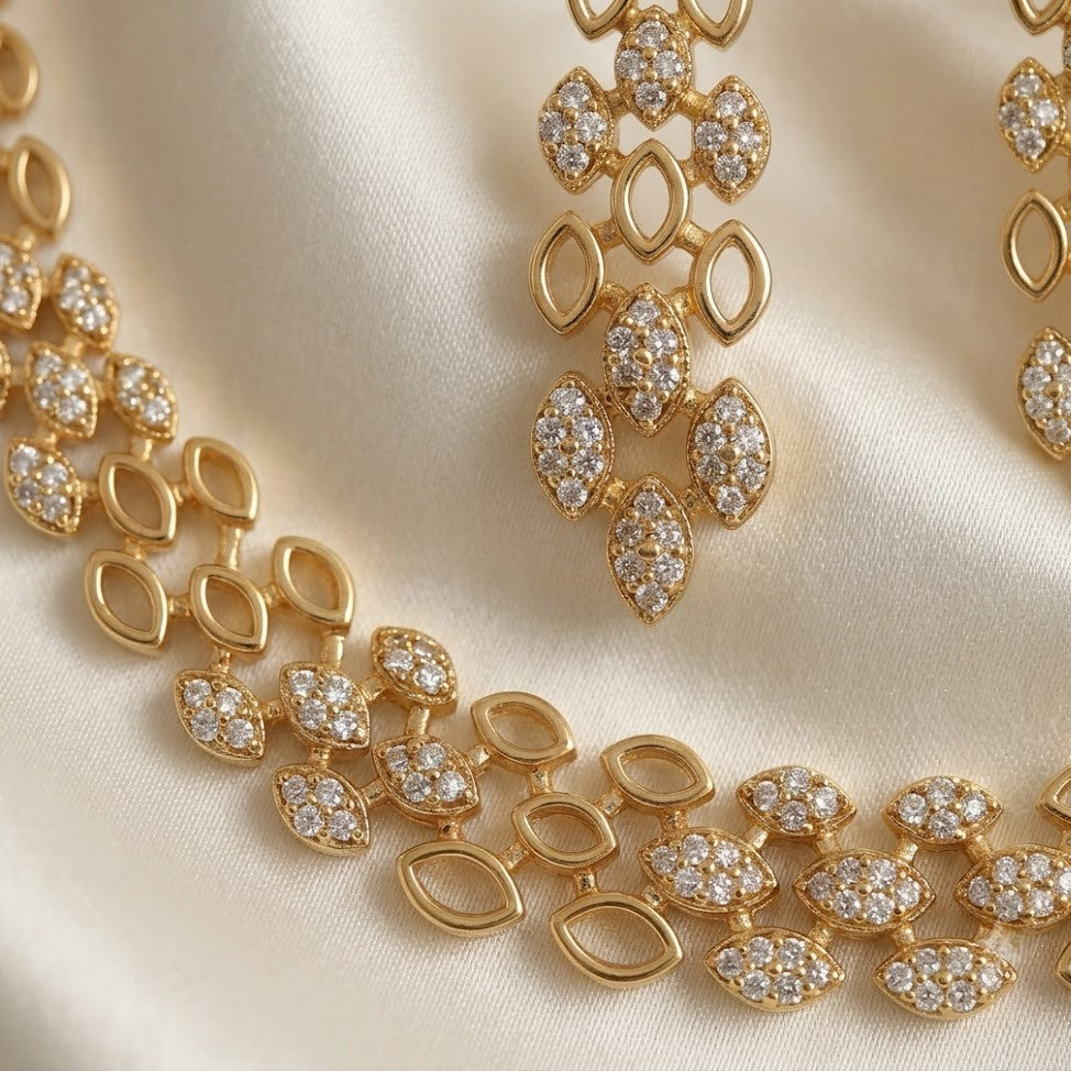Diamond Replica Partywear Necklace Set