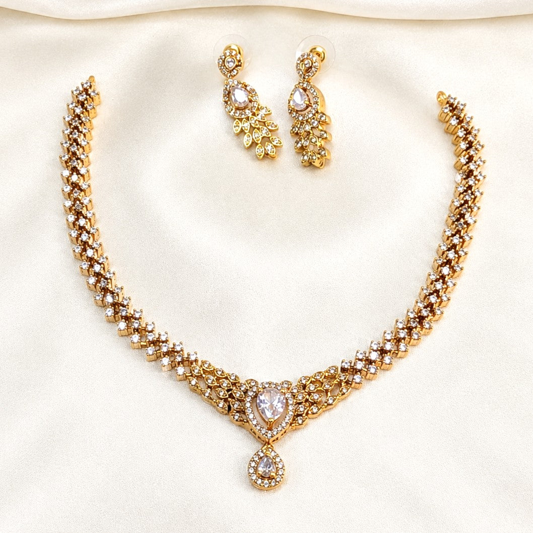 AD Partywear Drop Necklace Set